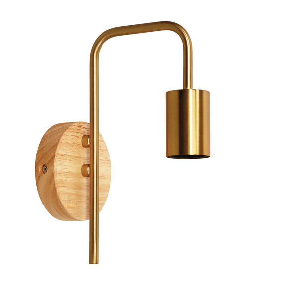 Lane Wall Real Timber Satin Brass Wall Light