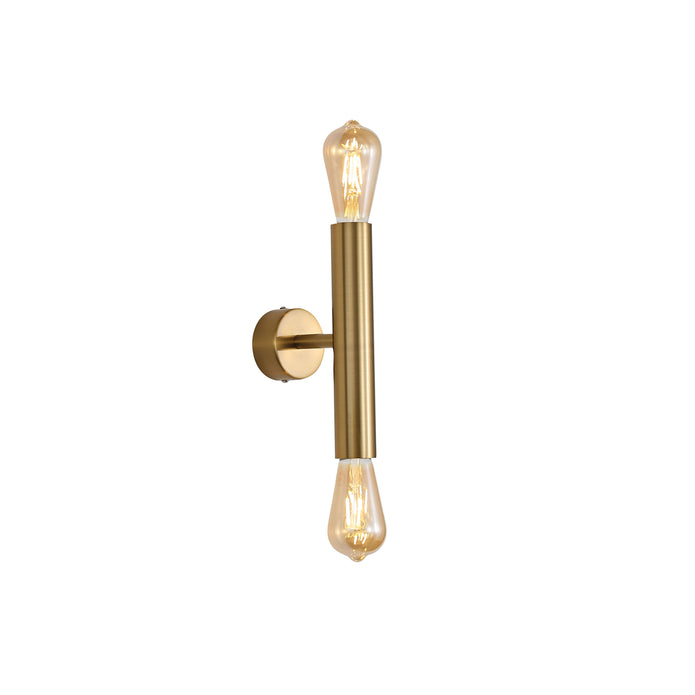 Toli Satin Brass Twin E27 Wall Light