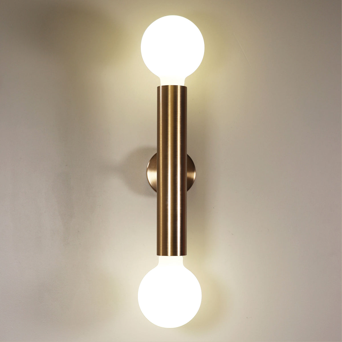 Toli Satin Brass Twin E27 Wall Light