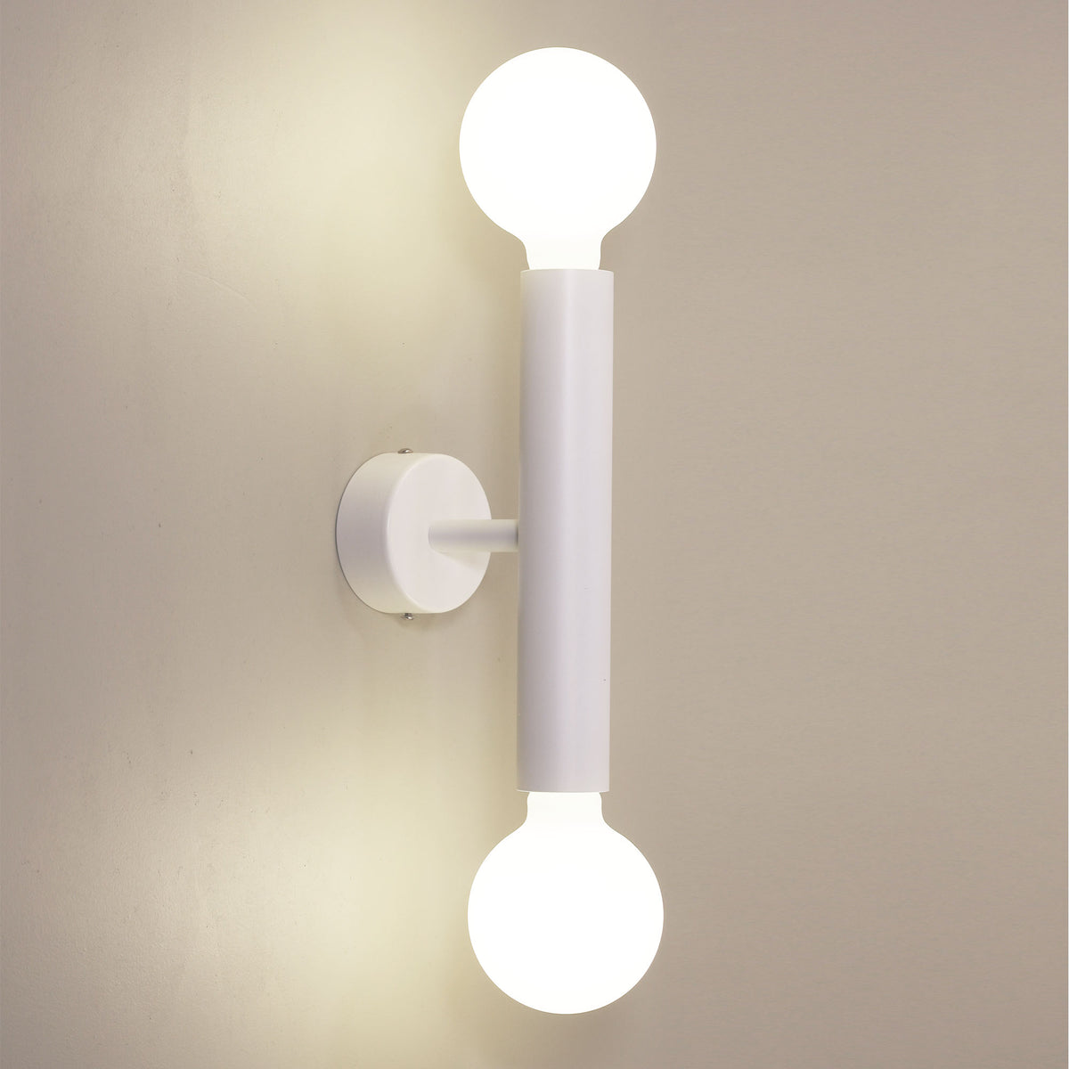 Toli White Twin E27 Wall Light