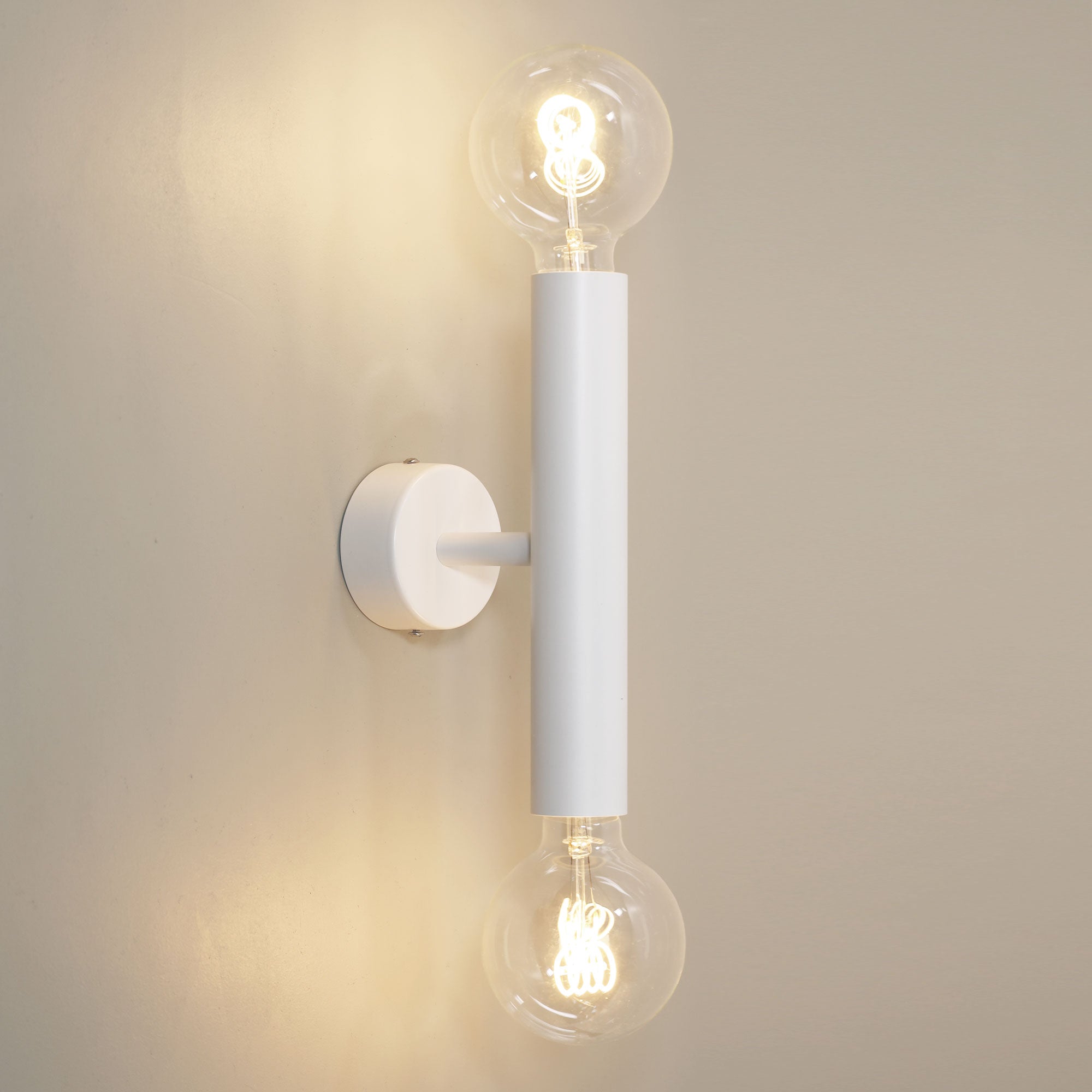 Toli White Twin E27 Wall Light