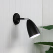 Salem Black E27 Adjustable Wall Light with Switch