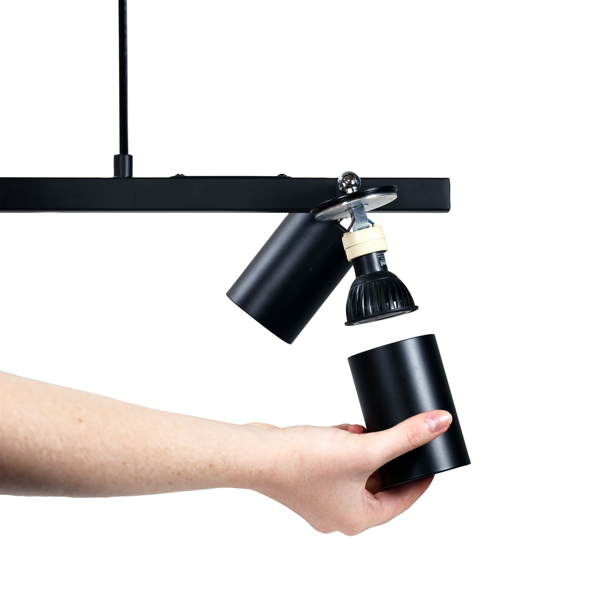 Bridge.4 Black GU10 4 Light Adjustable Spot Bar Pendant