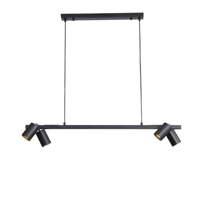 Bridge 4 Black GU10 4 Light Adjustable Spot Bar Pendant