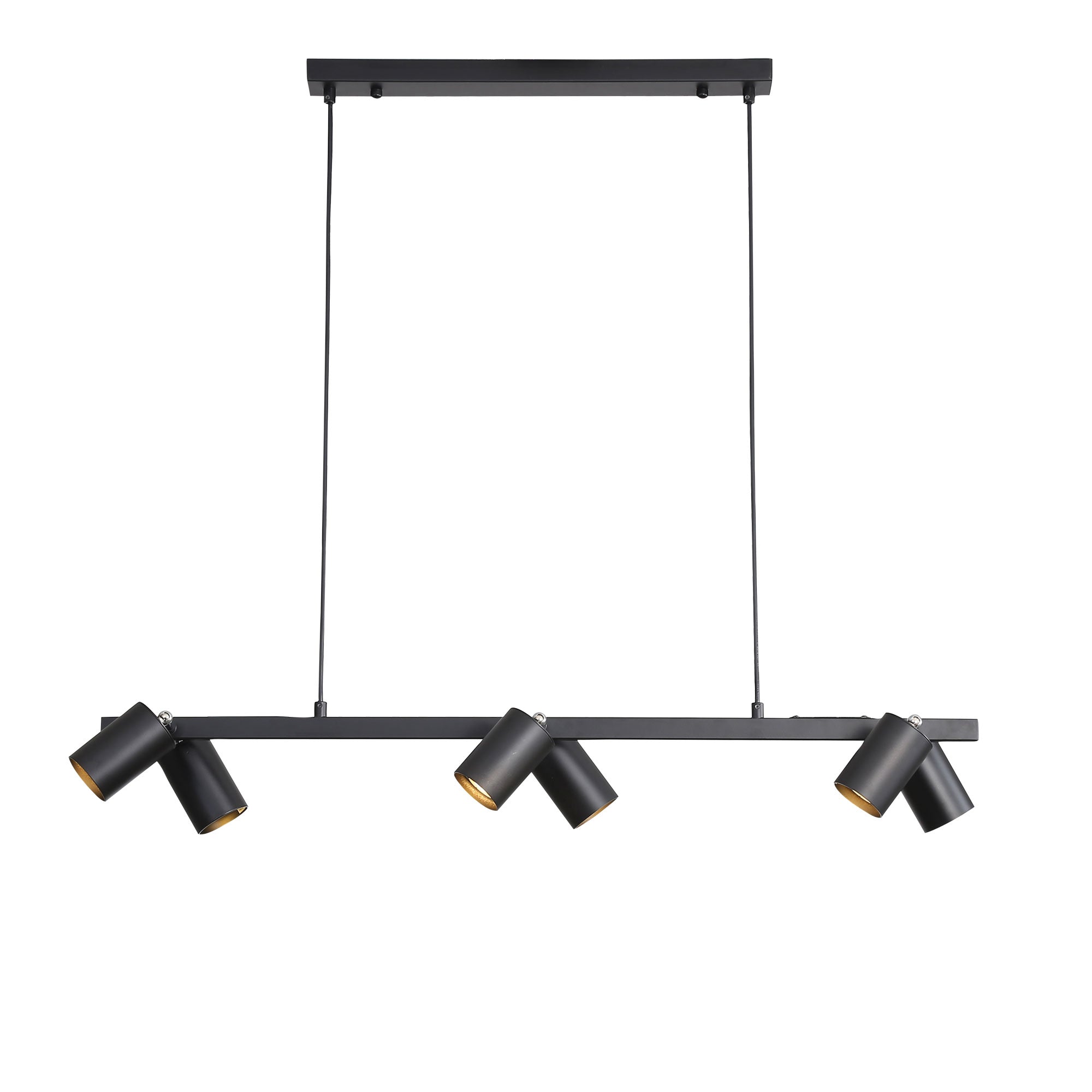 Bridge Black GU10 6 Light Adjustable Spot Bar Pendant