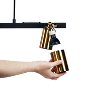 Thumbnail for Bridge Black & Satin Brass GU10 6 Light Adjustable Spot Pendant