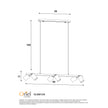 Bridge Black GU10 6 Light Adjustable Spot Bar Pendant