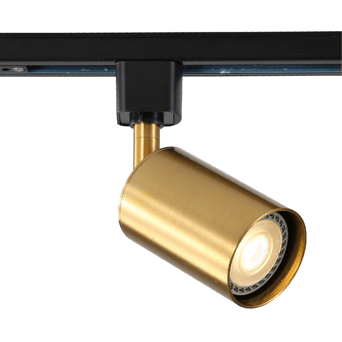 Bridge Black & Satin Brass GU10 Adjustable Track Head