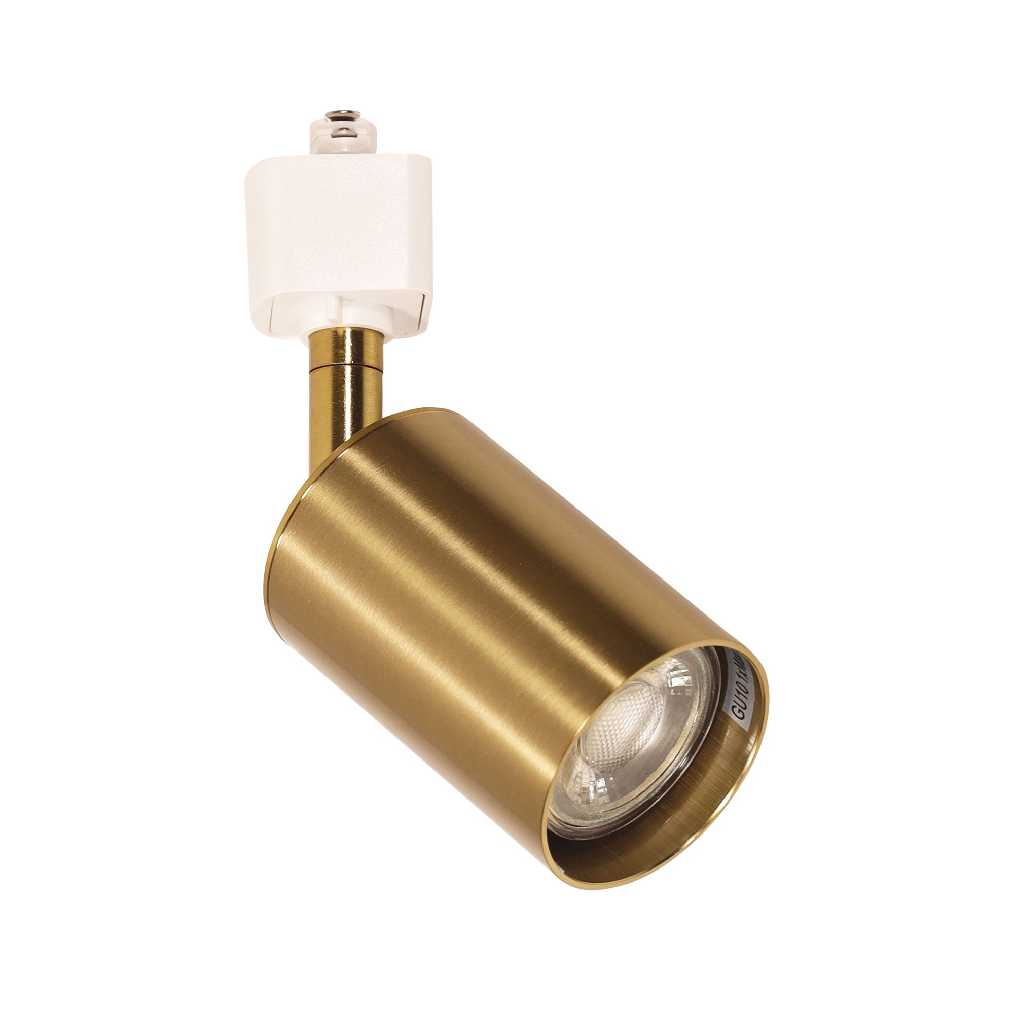 Bridge White & Satin Brass GU10 Adjustable Track Head