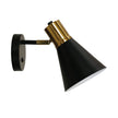 Norbert Black & Satin Brass Adjustable Wall Light With Switch