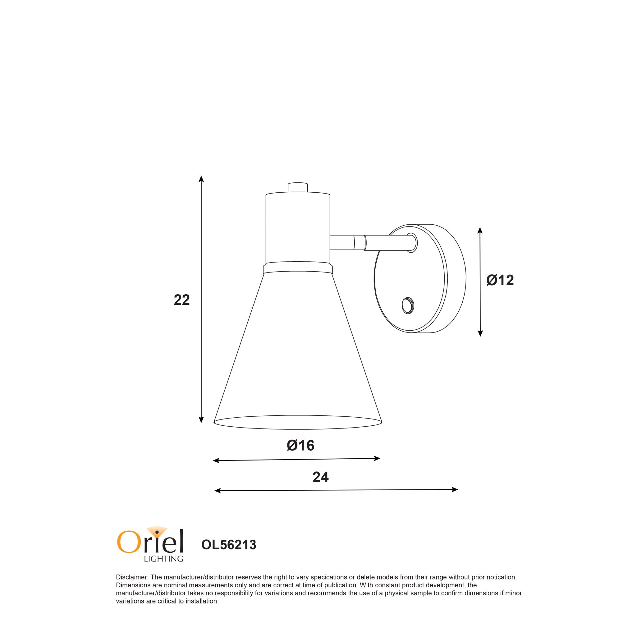 Norbert Black & Satin Brass Adjustable Wall Light With Switch