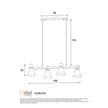 Norbert Black & Satin Brass 4 Light Spotlight Bar Pendant