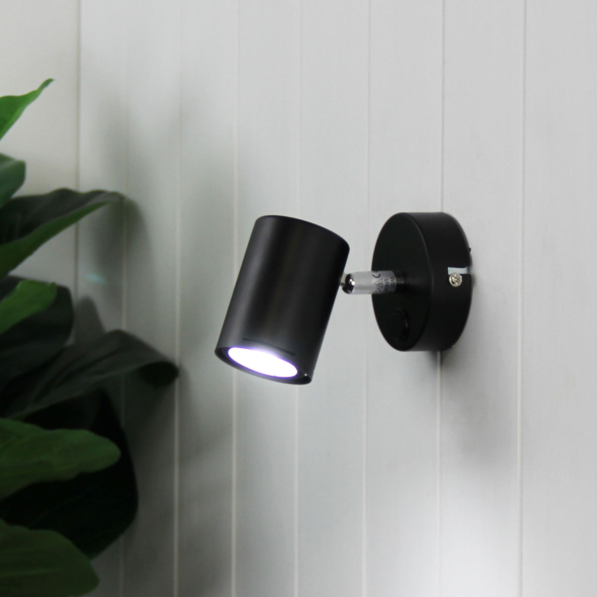 Baril Black GU10 1 Light Adjustable Spotlight With Switch