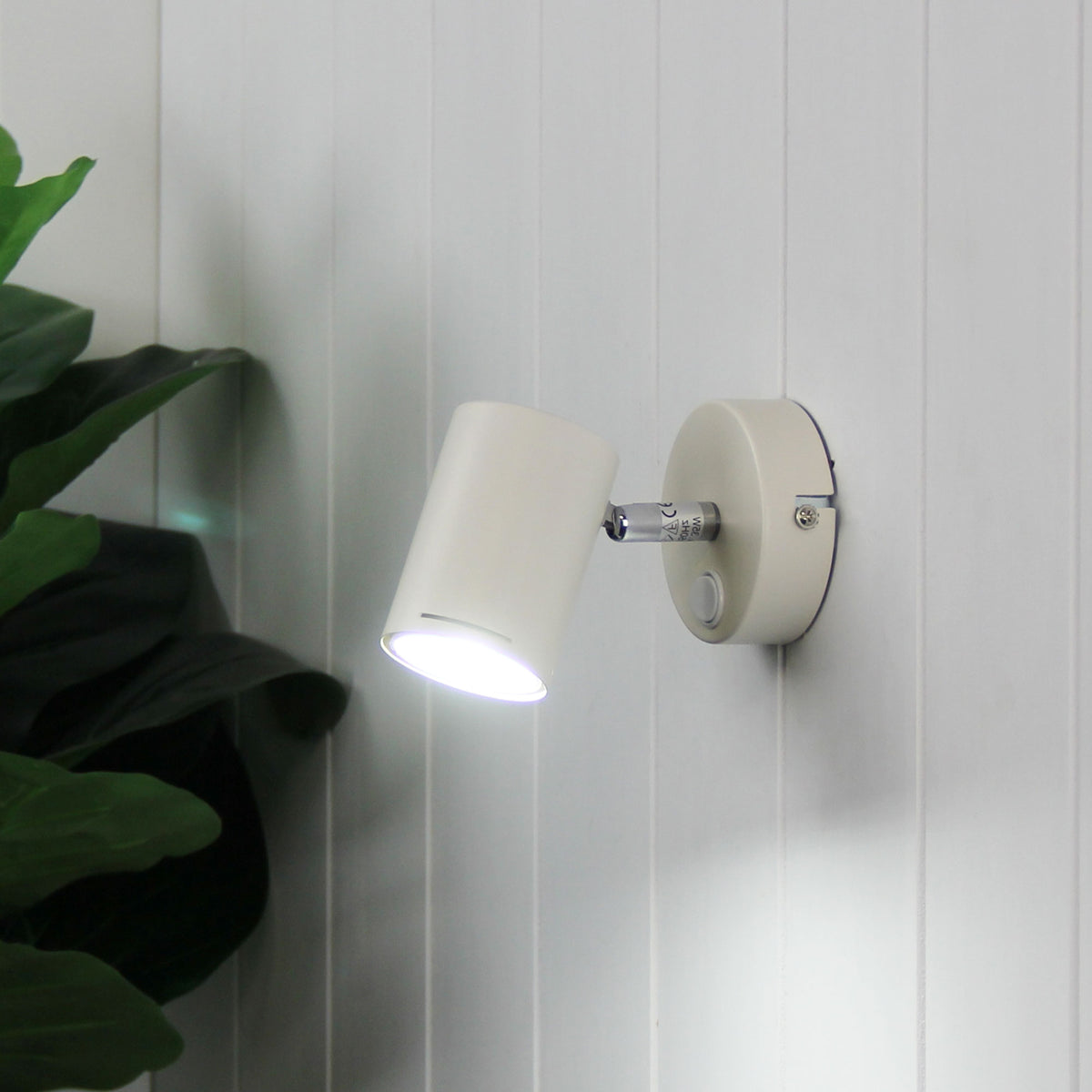 Baril White GU10 1 Light Adjustable Spotlight With Switch