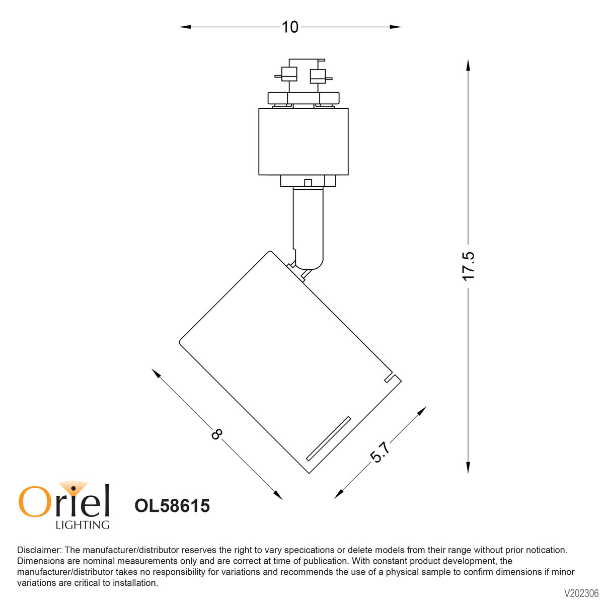 Baril White GU10 Adjustable Single Circuit Track Head