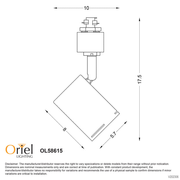 Baril White GU10 Adjustable Single Circuit Track Head