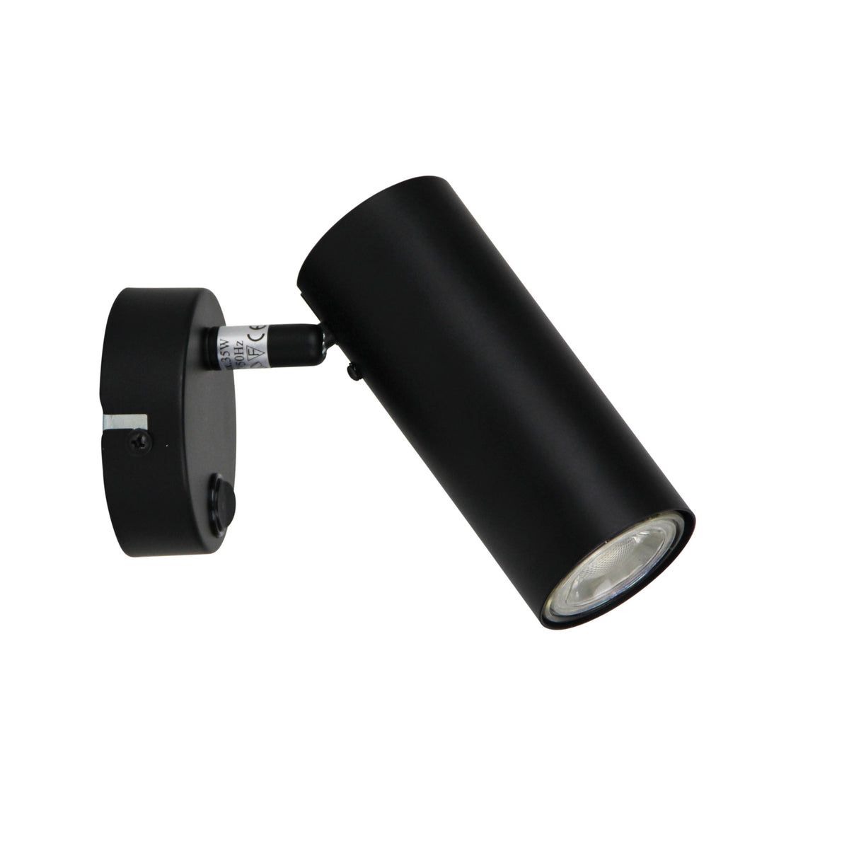 Ultra Black GU10 Adjustable Spotlight With Switch