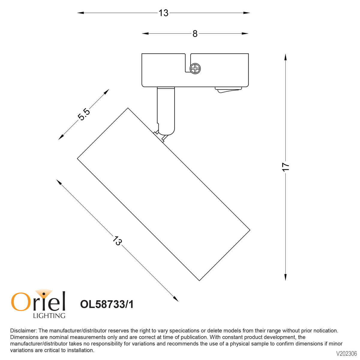 Ultra Black GU10 Adjustable Spotlight With Switch