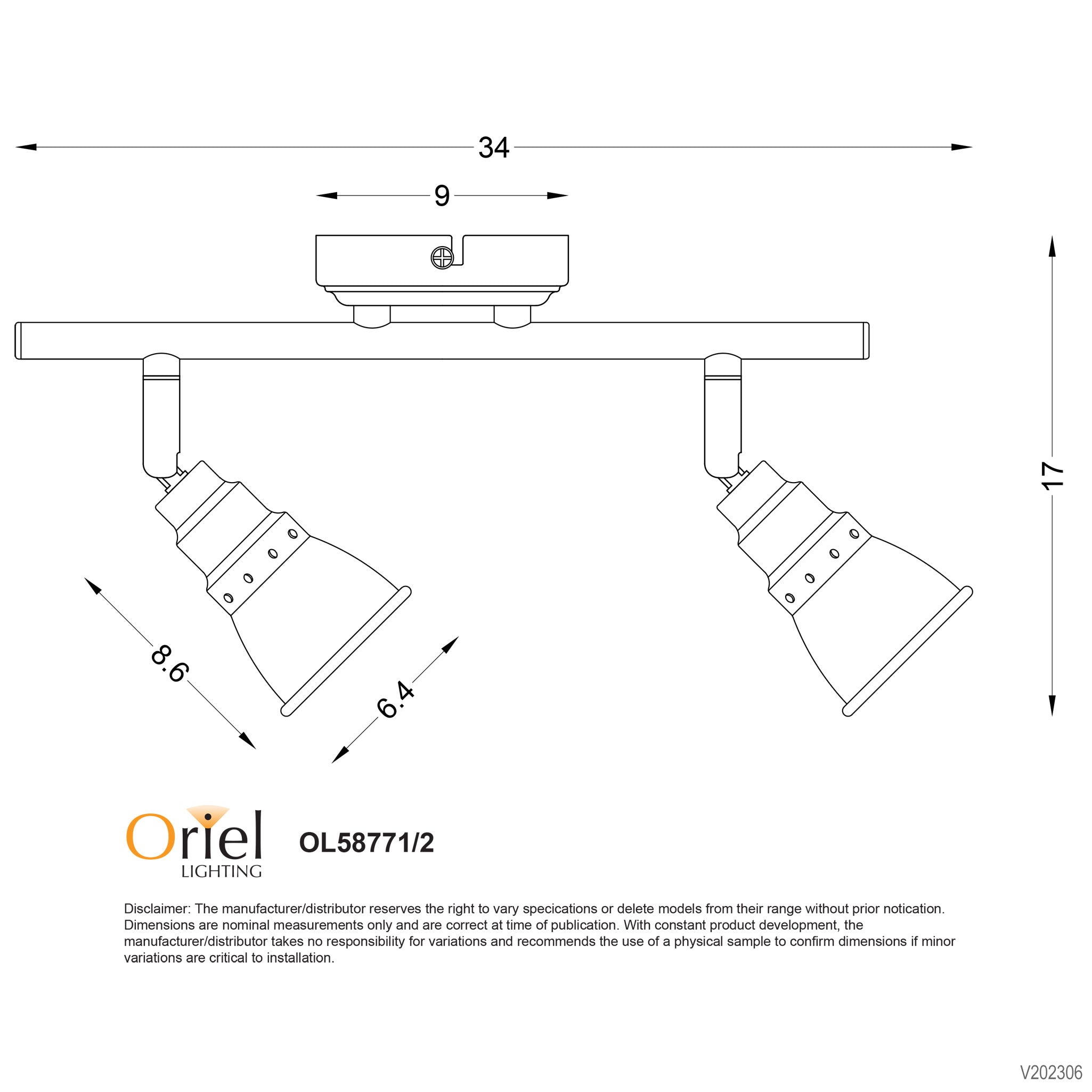 Norton Rubbed Bronze GU10 2 Light Adjustable Vintage Spotlight