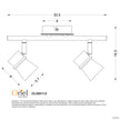 Yarra Black GU10 2 Light Adjustable Spotlight