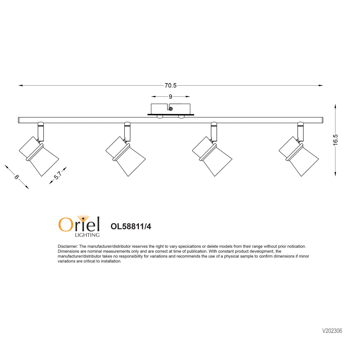 Yarra White GU10 4 Light Adjustable Spotlight