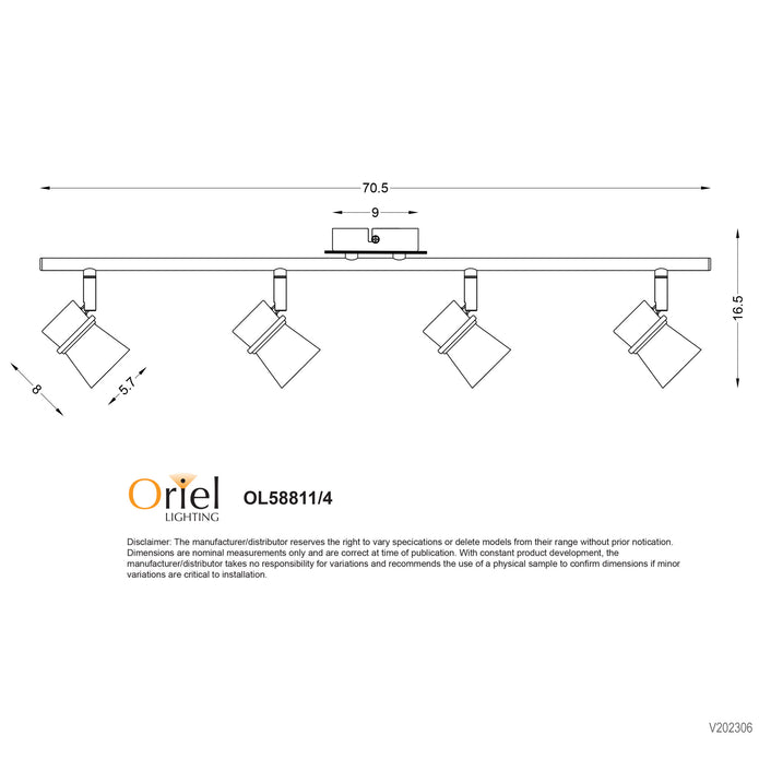 Yarra White GU10 4 Light Adjustable Spotlight