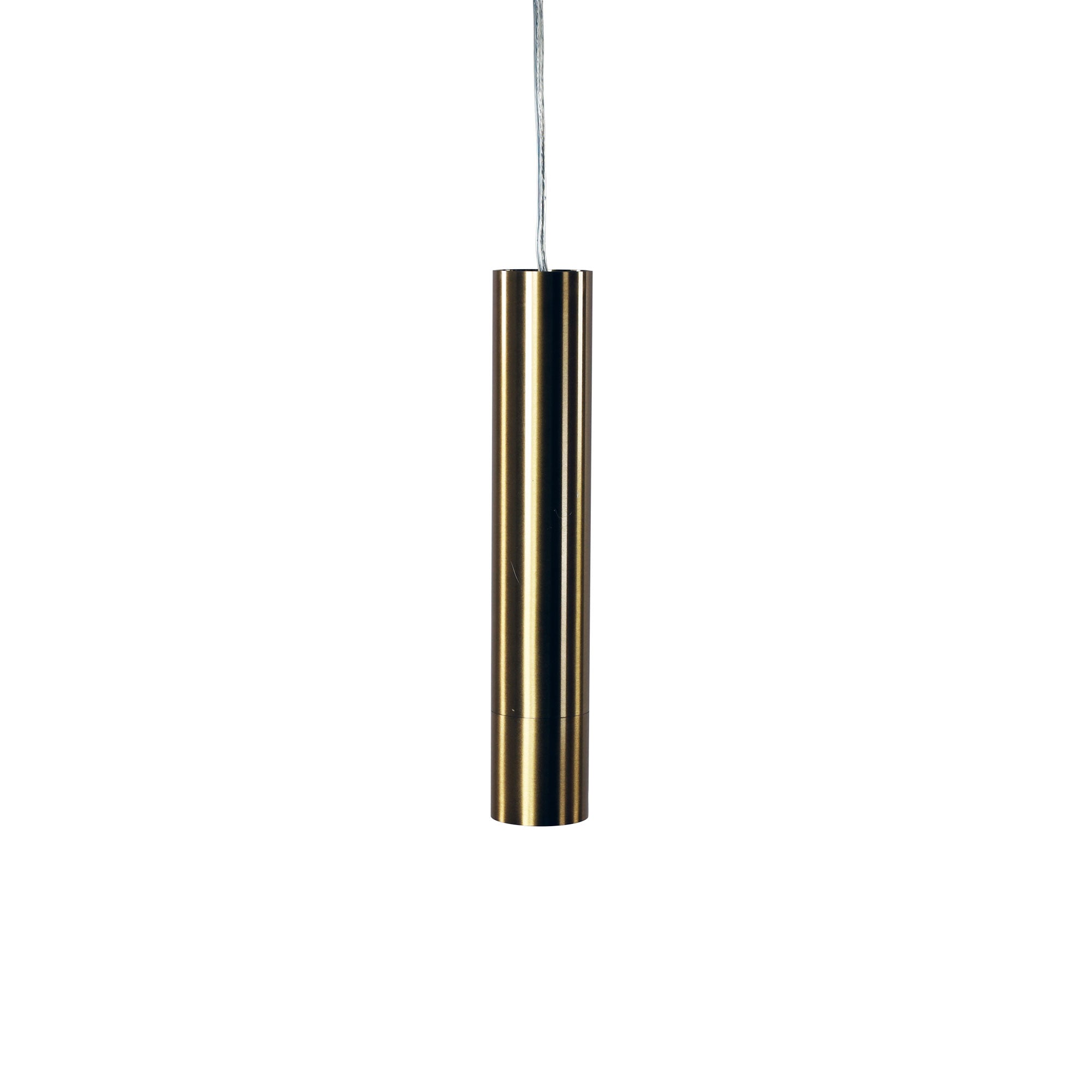 Tig Satin Brass Sleek Cylindrical Pendant