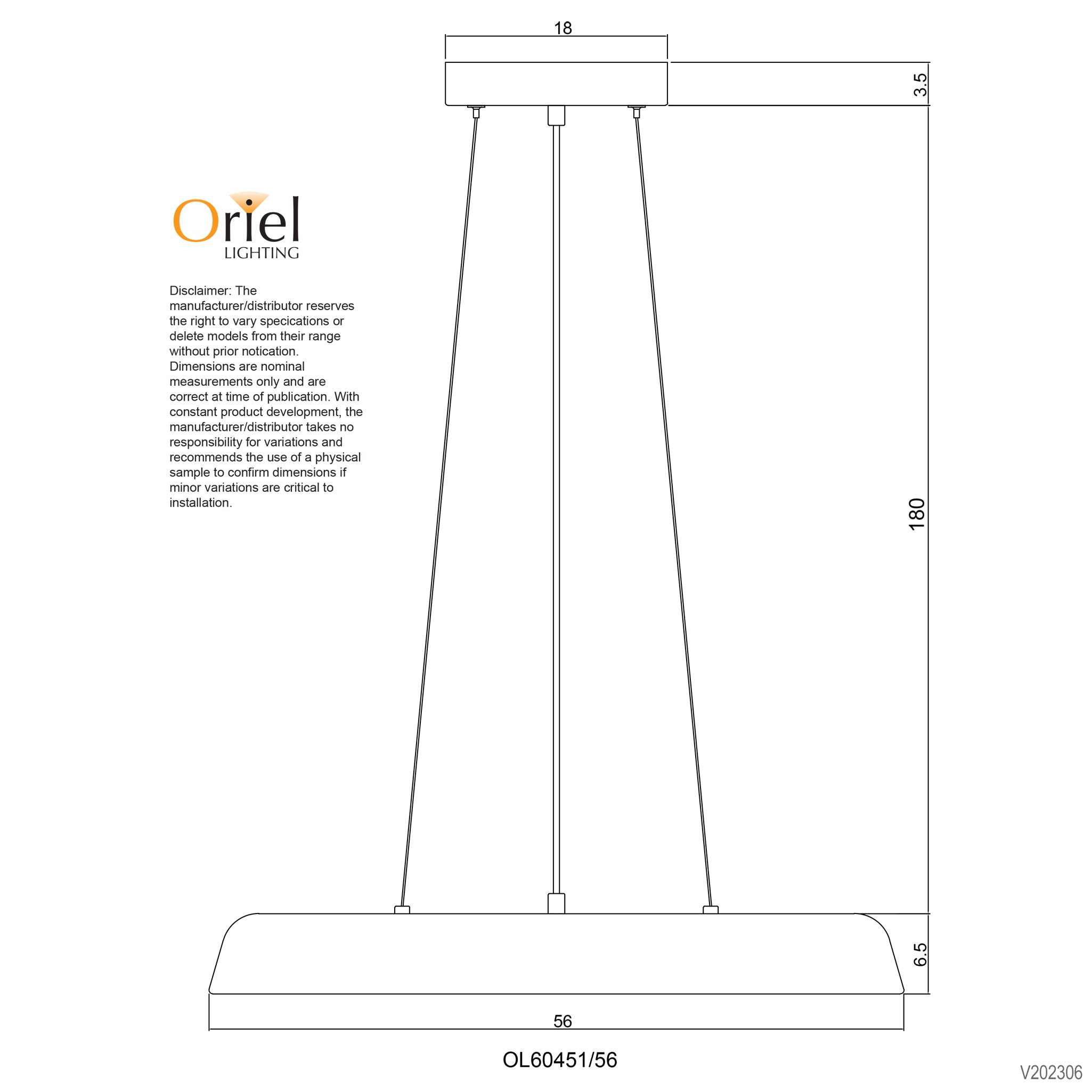 Madison.56 Black & Opal 36W CCT LED Pendant