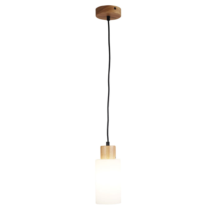 Nina Natural Timber & Opal Glass Pendant