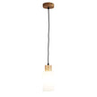 Nina Natural Timber & Opal Glass Pendant