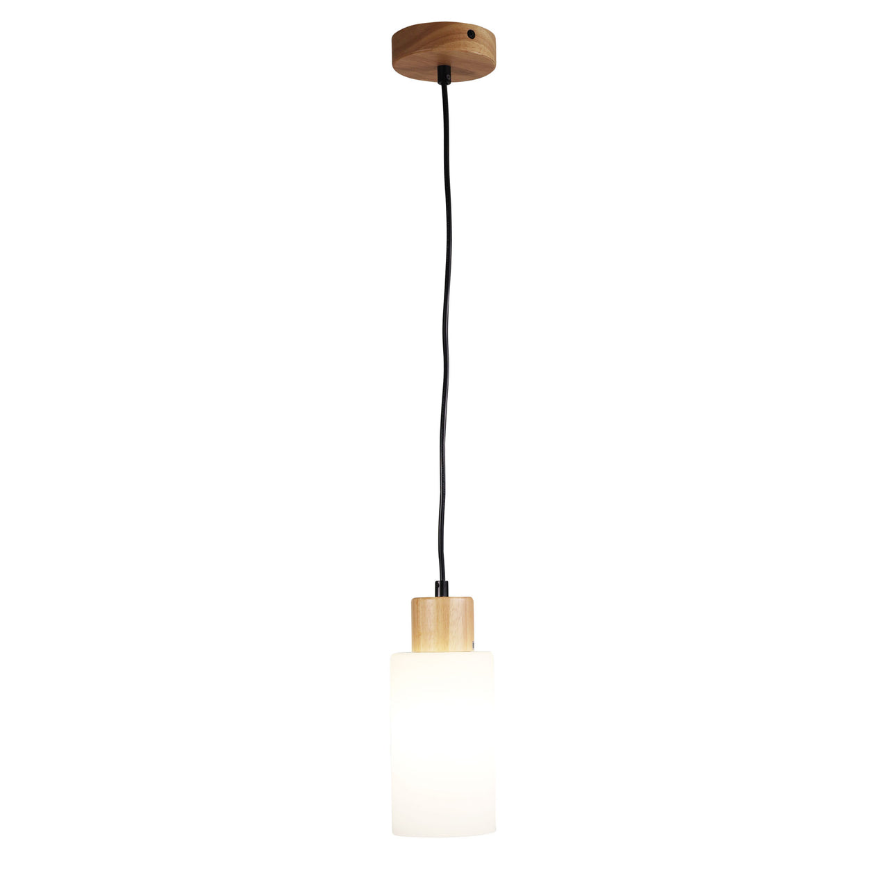 Nina Natural Timber & Opal Glass Pendant