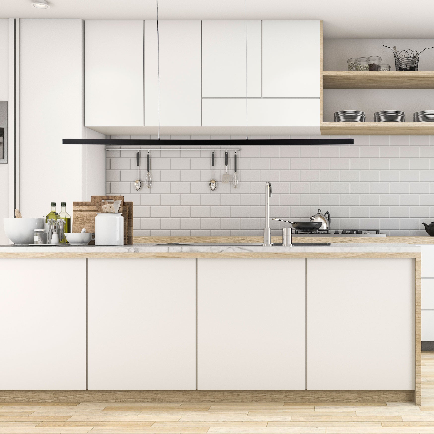 Shard.1500 Black 30W CCT Slimline Linear LED Pendant