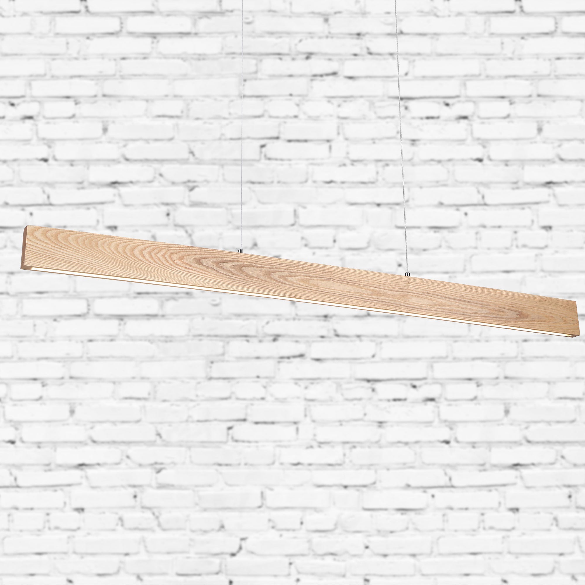 Langtoft Ash Wood 30W CCT Linear LED Pendant