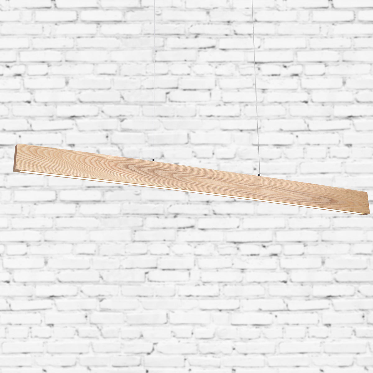 Langtoft Ash Wood 30W CCT Linear LED Pendant