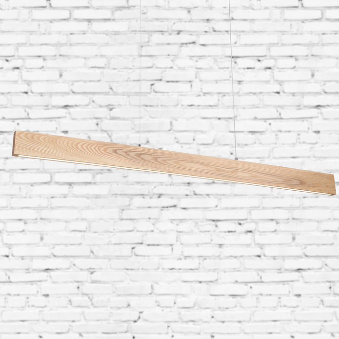 Langtoft Ash Wood 30W CCT Linear LED Pendant