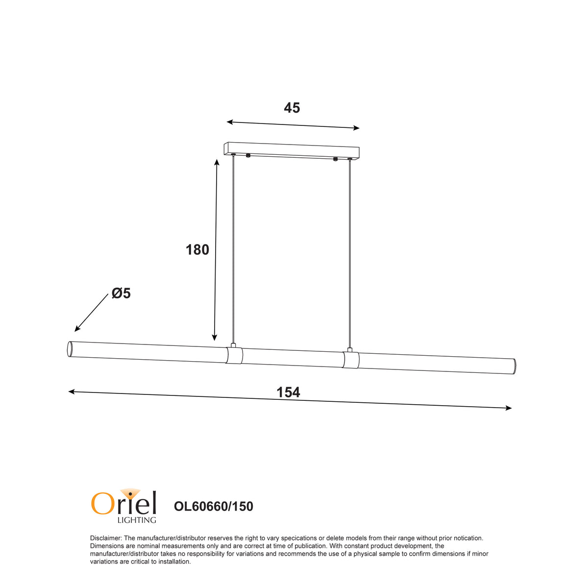 Kallita Bronze & Opal Matt Acrylic 30W CCT Linear LED Pendant