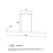 Kallita Bronze & Opal Matt Acrylic 30W CCT Linear LED Pendant