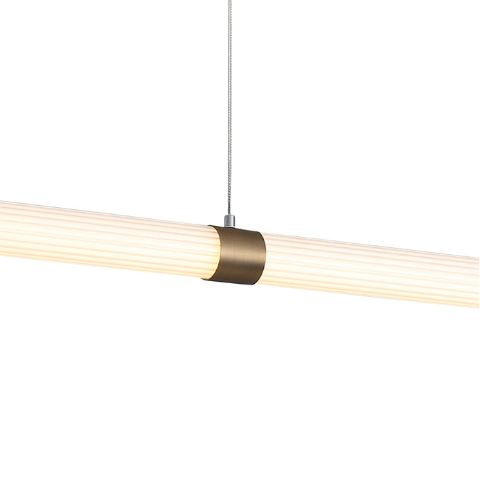 Maxwell Bronze & Opal Ribbed Acrylic 30W CCT Linear LED Pendant