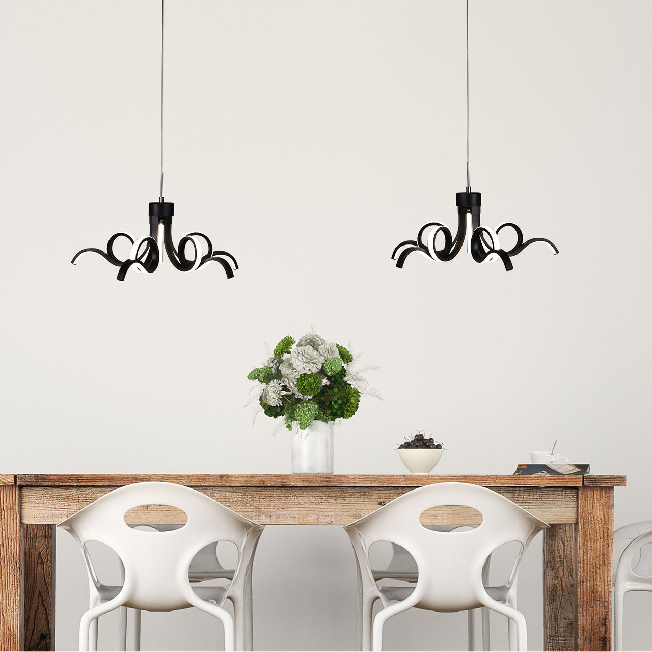 Noodle.50 Black 28W CCT LED Pendant