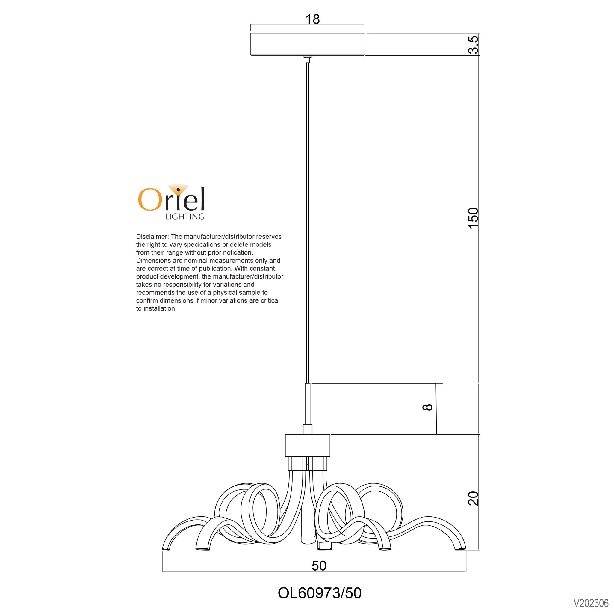 Noodle.50 Black 28W CCT LED Pendant
