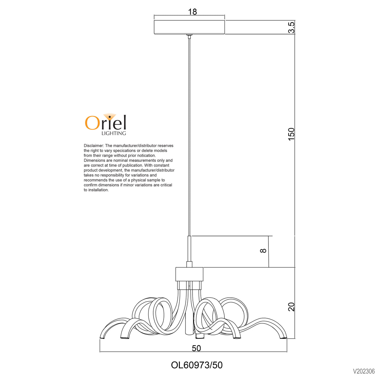Noodle.50 Black 28W CCT LED Pendant