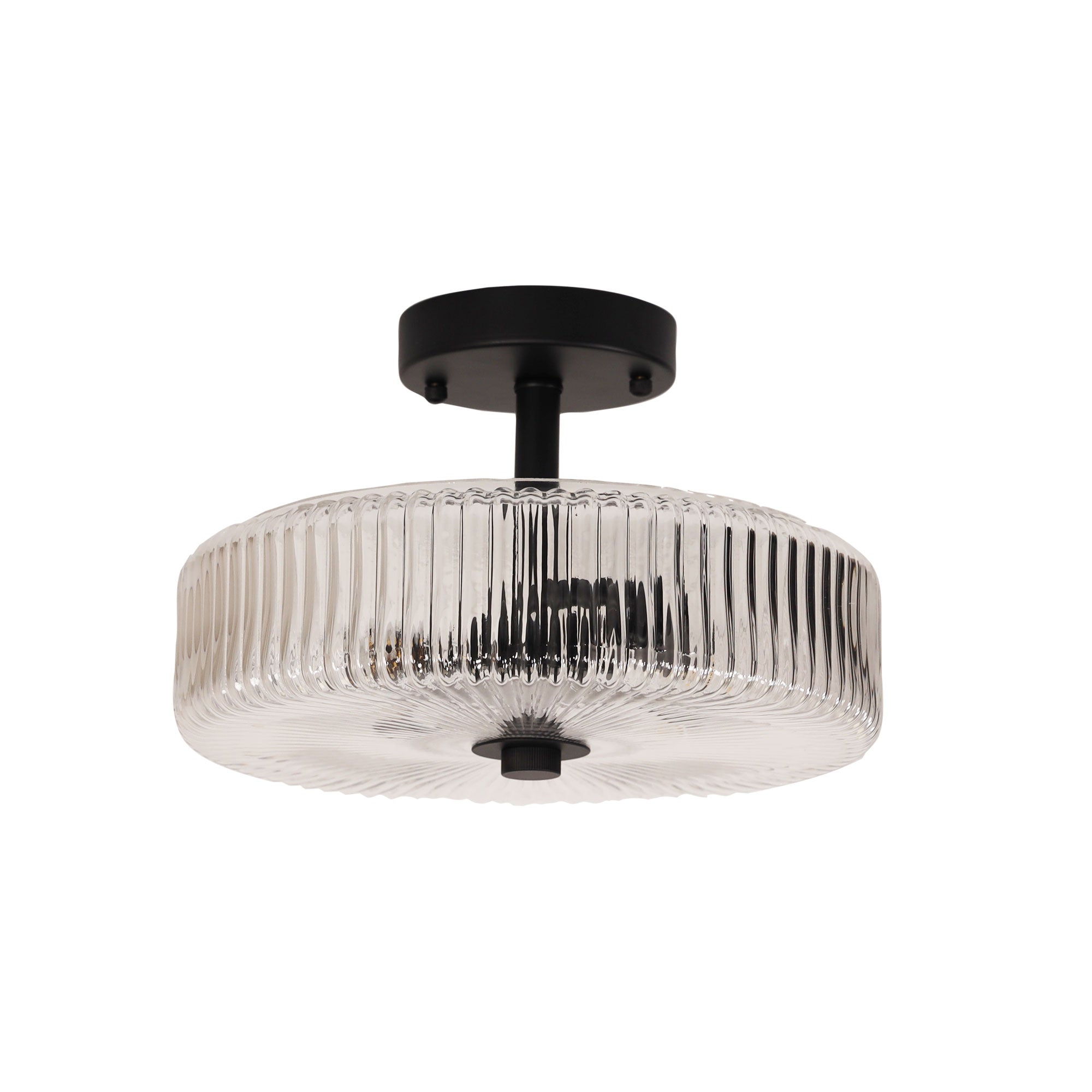 Worth Black Ribbed Glass Ctc Pendant