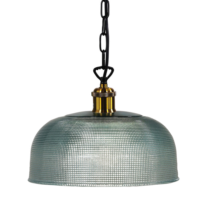 Maison 27 Retro Halophane Blue Glass Pendant