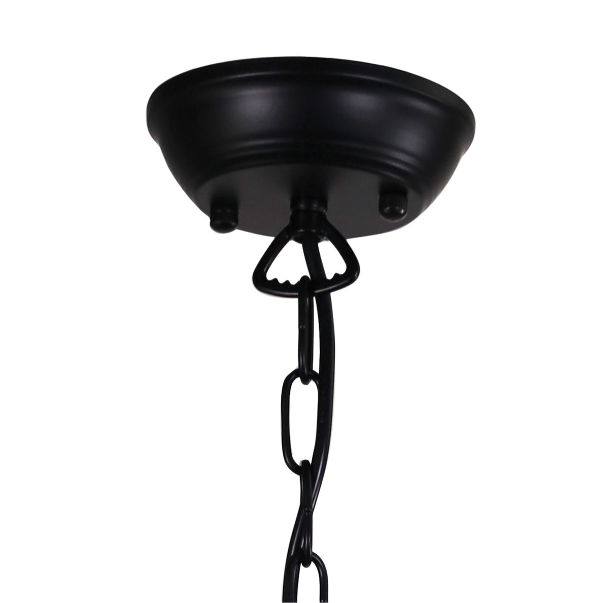 Maison 27 Black, Antique Brass & Amber Halophane Glass Retro Pendant