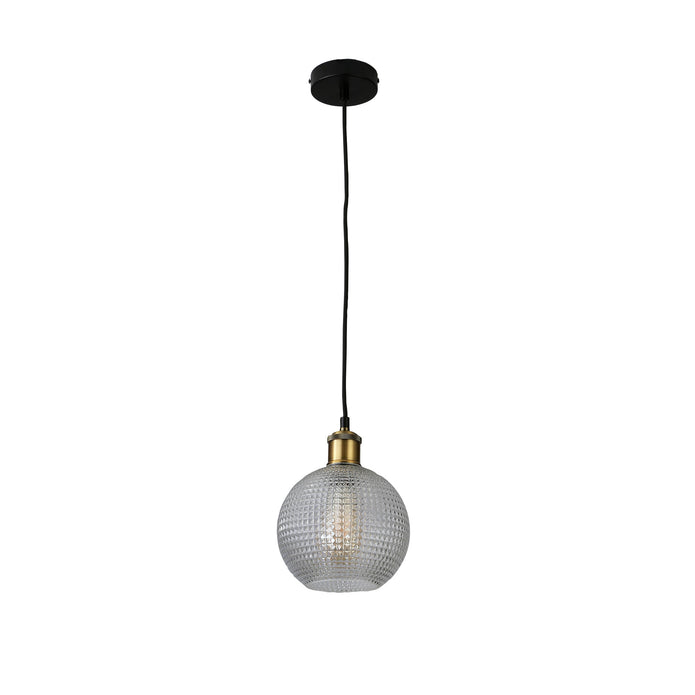 Raffy Antique Brass & Clear Glass Retro Style Pendant