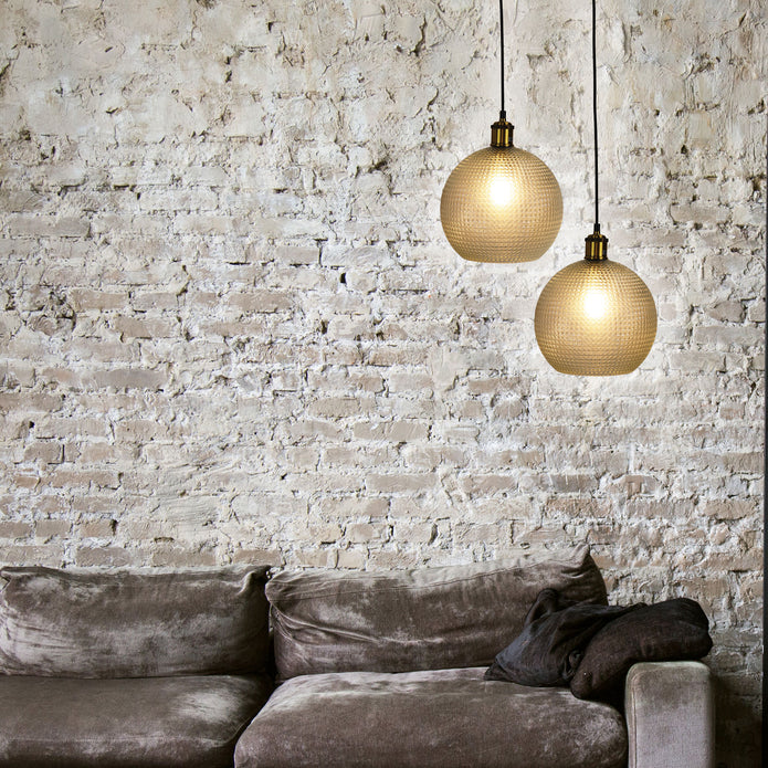 Raffy Antique Brass & Clear Glass Retro Style Pendant