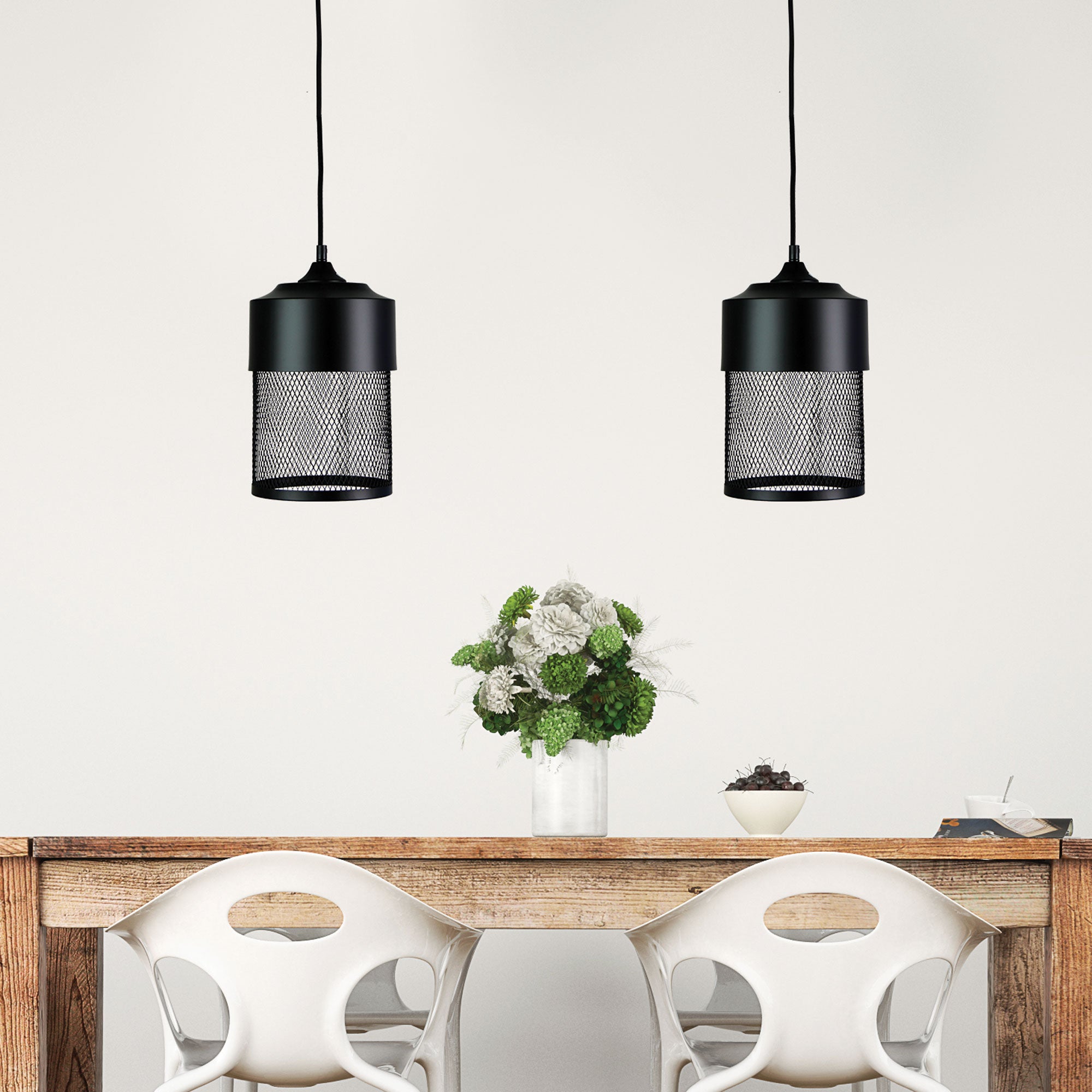 Chester.18 Black Industrial Mesh Retro Pendant