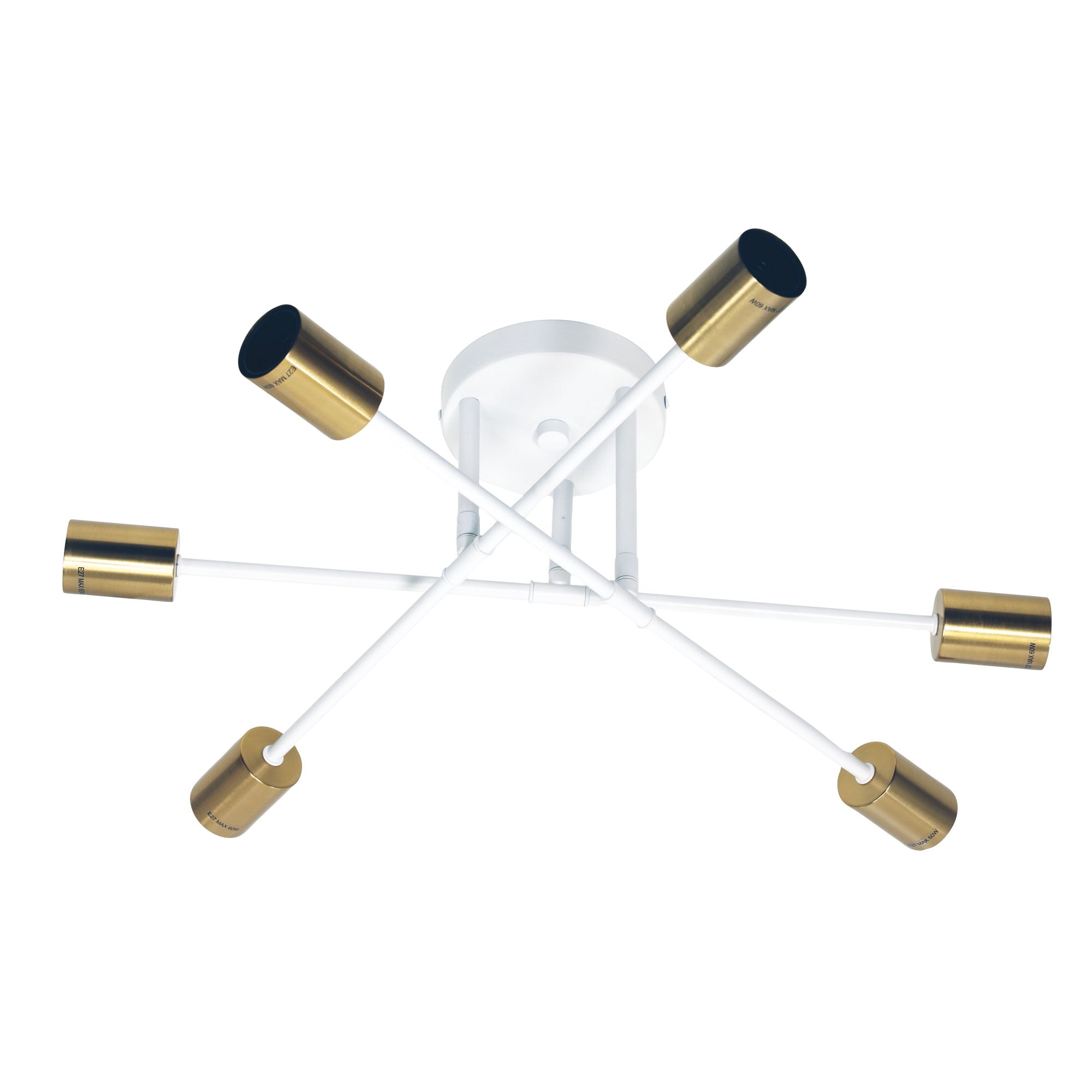 Muna 6 White + Satin Brass 6 Light Close-to-ceiling