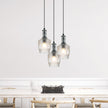 Decant 3 Clear Cut-Glass Retro Vintage Pendant