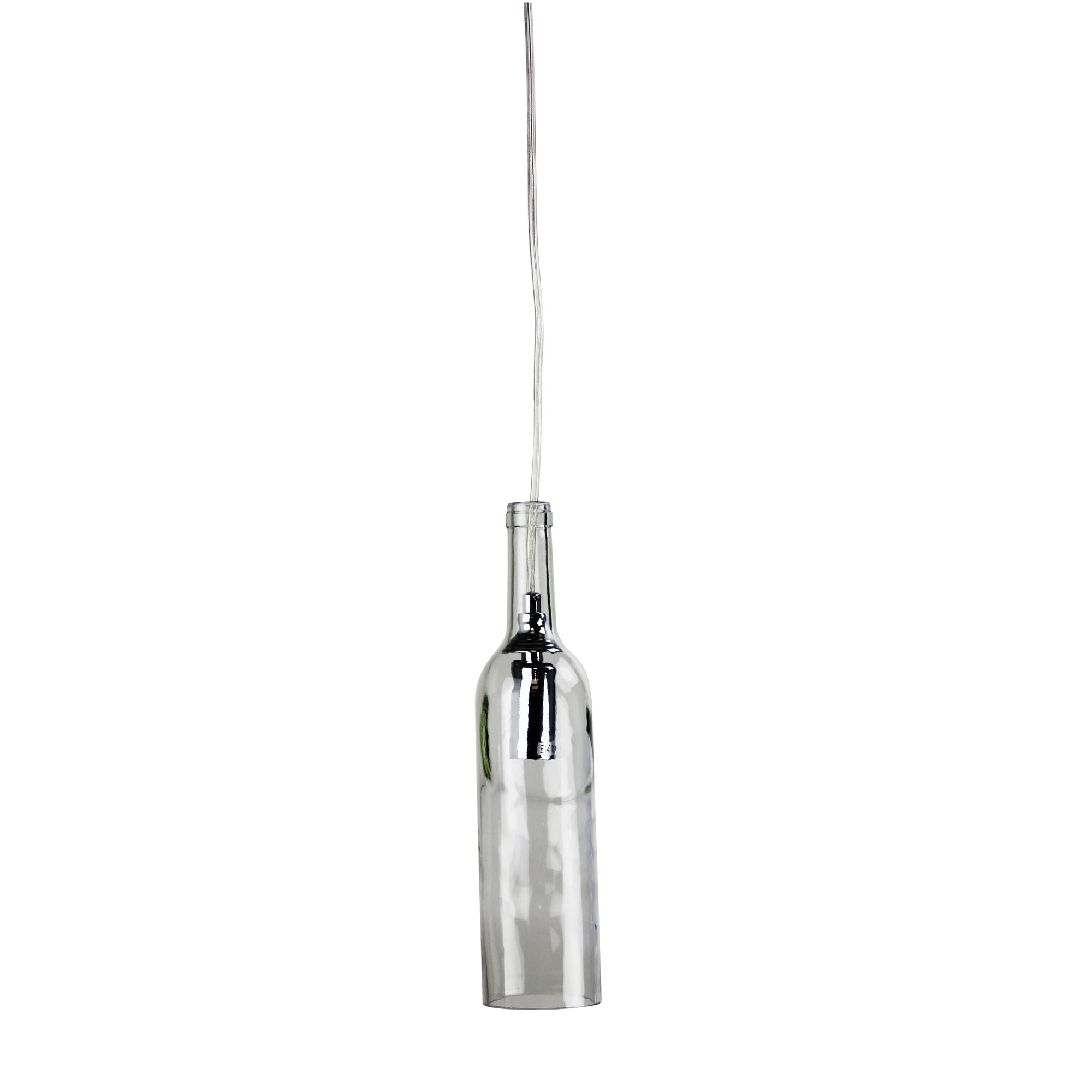 Vin Wine Bottle Clear Glass Pendant E14
